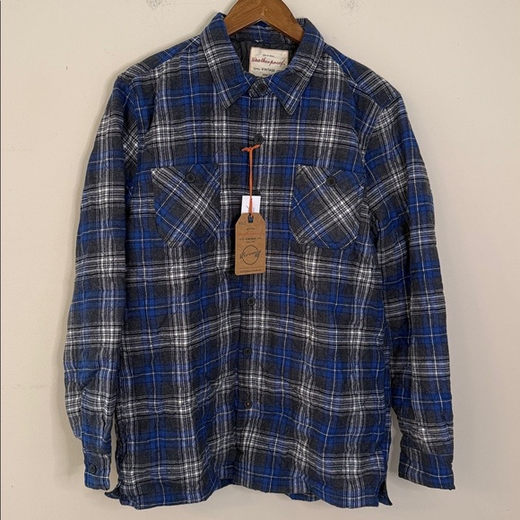 Weatherproof Vintage Brady Blue Quilted Plaid Outdoorsman Jacket black lining M - Picture 1 of 13